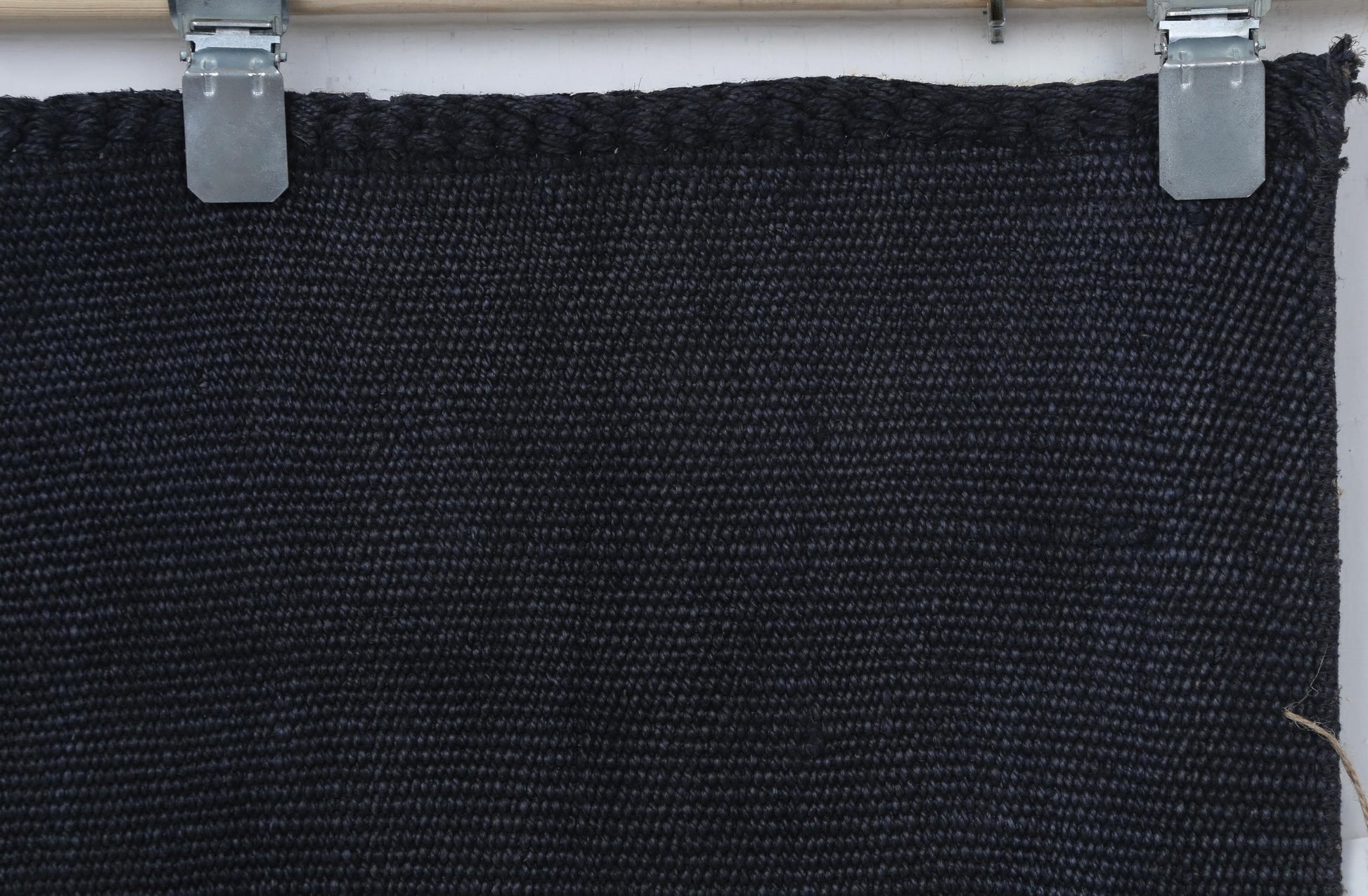 2x8 Vintage Turkish Hemp Runner Rug, Handmade Dark Blue Minimalist Hallway Rug, Solid Natural Hemp Runner
