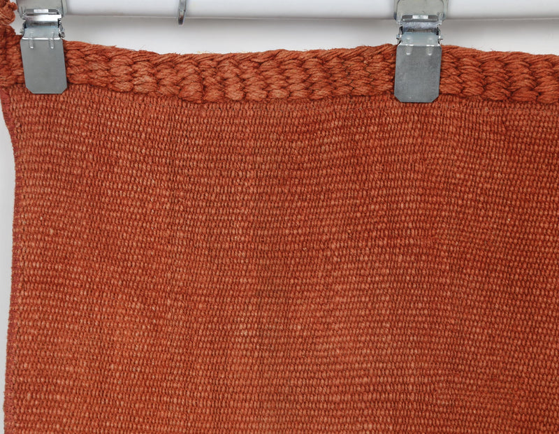2x6 Vintage Turkish Hemp Runner Rug, Handmade Orange Hemp Hallway Rug, Minimalist Flatweave Runner, Rustic Farmhouse Decor