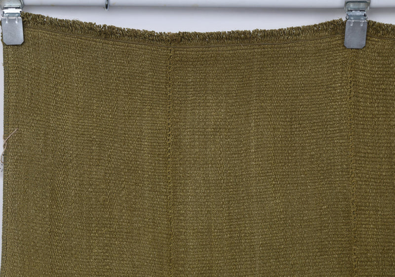 5x7 Vintage Turkish Hemp Area Rug, Handmade Mustard Minimalist Rug, Rustic Organic Floor Carpet