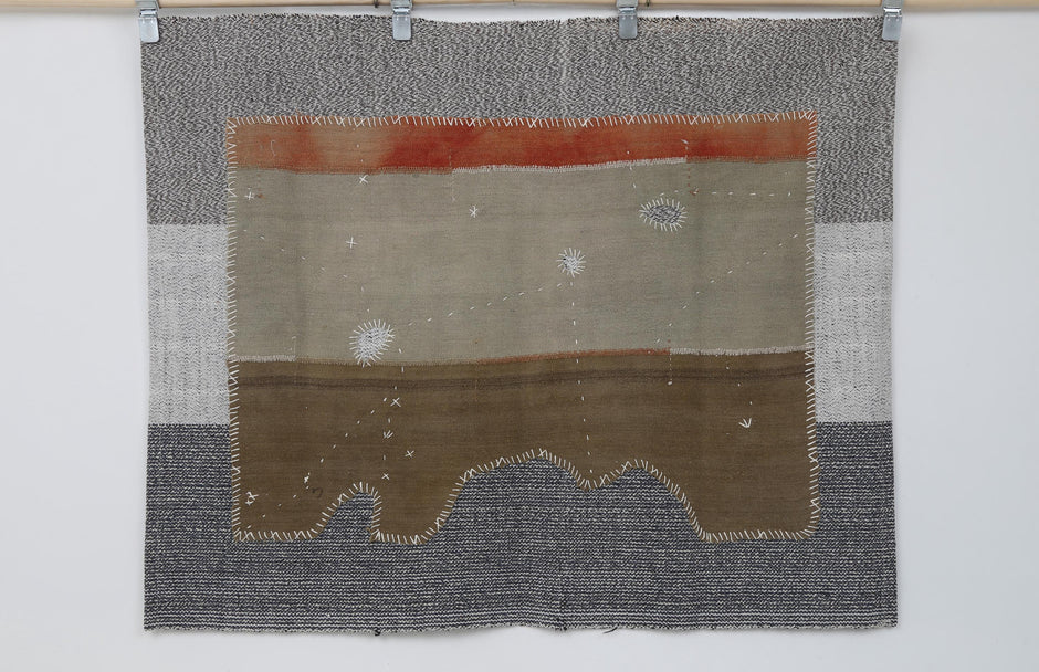 3x4 Handmade Wool Tapestry Rug, Turkish Textile Wall Hanging, One of a Kind Fiber Art,