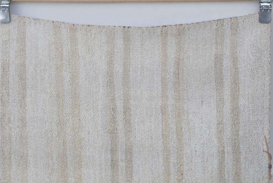 7x10 Vintage Turkish Hemp Patchwork Rug, Handmade Neutral Beige Area Rug, Minimalist Large Hemp Rug