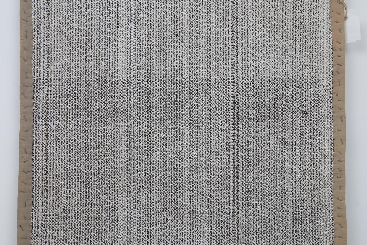 3x8 Vintage Turkish Flatweave Runner Rug, Handmade Wool Hallway Rug, Neutral Beige Gray Minimalist Kilim Runner