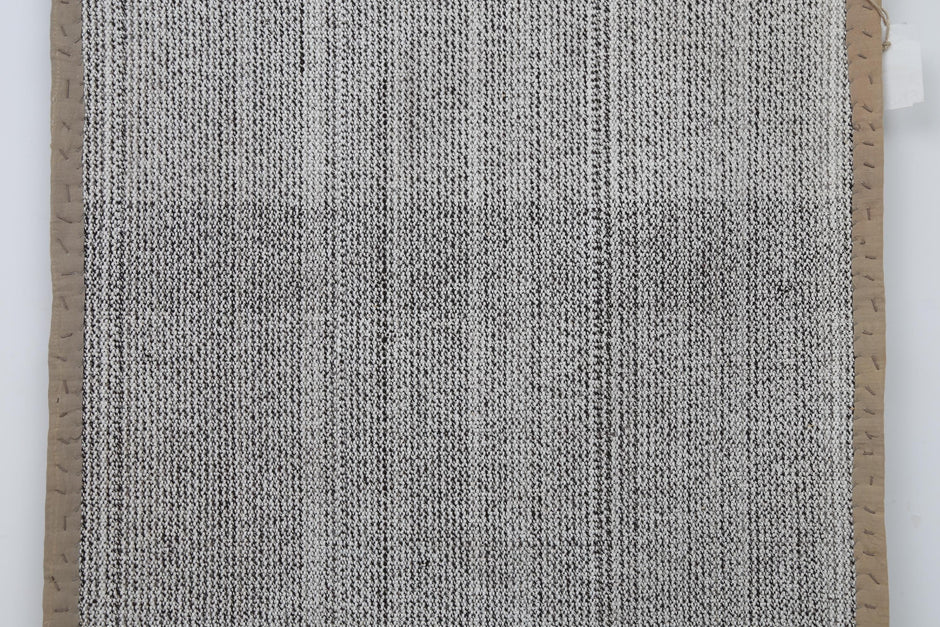 3x8 Vintage Turkish Flatweave Runner Rug, Handmade Wool Hallway Rug, Neutral Beige Gray Minimalist Kilim Runner