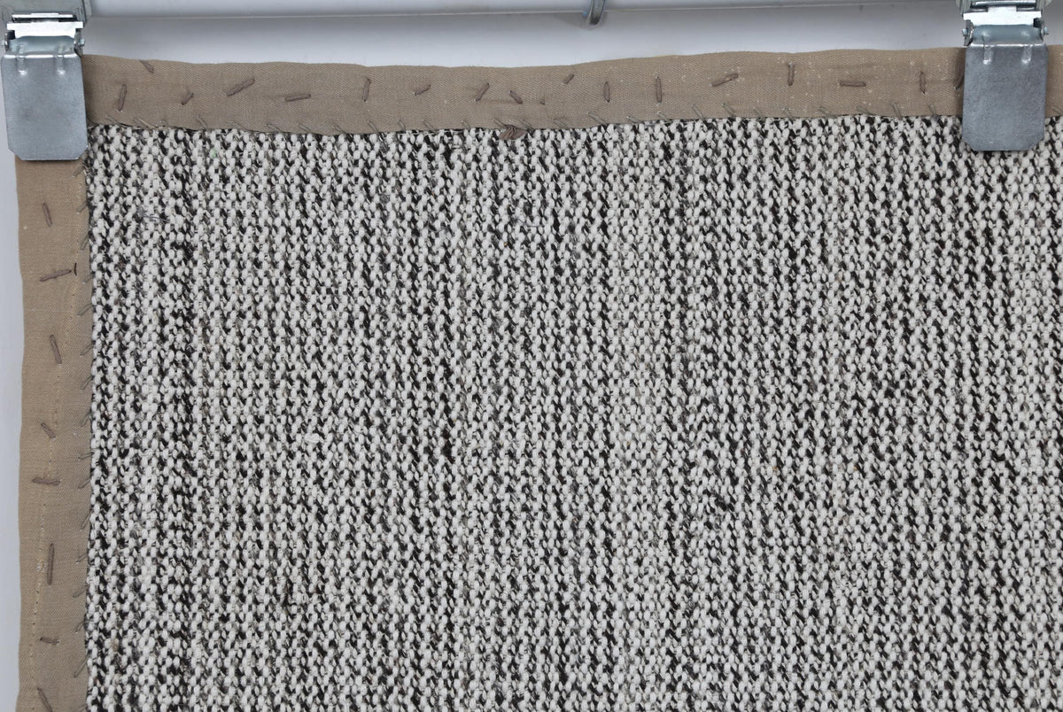 3x8 Vintage Turkish Flatweave Runner Rug, Handmade Wool Hallway Rug, Neutral Beige Gray Minimalist Kilim Runner