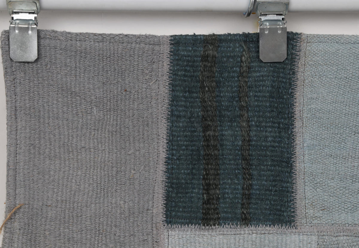 2x7 Handmade Hemp Patchwork Runner Rug, Vintage Turkish Hallway Rug, One of a Kind Entryway Carpet