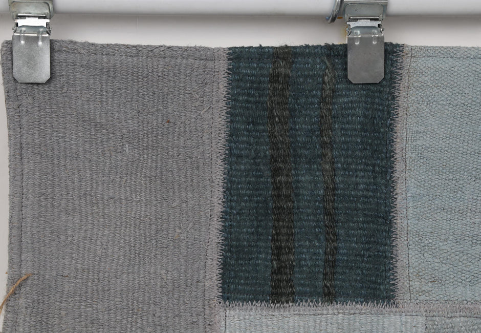 2x7 Handmade Hemp Patchwork Runner Rug, Vintage Turkish Hallway Rug, One of a Kind Entryway Carpet