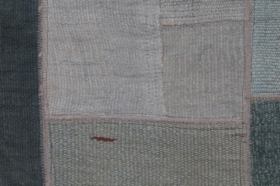 2x7 Handmade Hemp Patchwork Runner Rug, Vintage Turkish Hallway Rug, One of a Kind Entryway Carpet