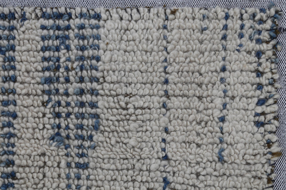 3x4 Vintage Turkish Tapestry Rug, Handmade Wool Wall Hanging, Beige Blue Textile Art