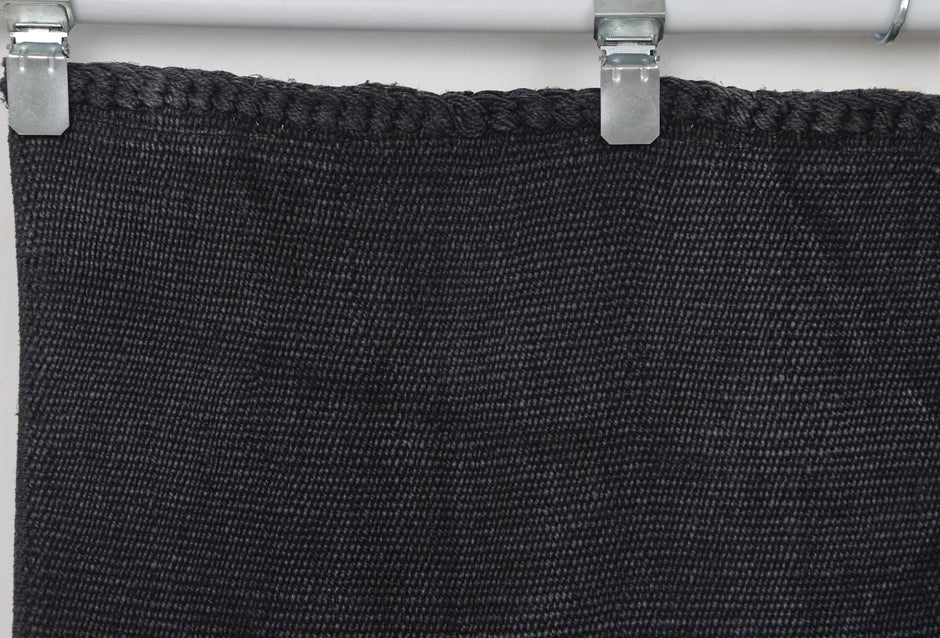 2x9 Vintage Turkish Hemp Runner Rug, Handmade Dark Blue Hallway Rug, Minimalist Long Kitchen Runner