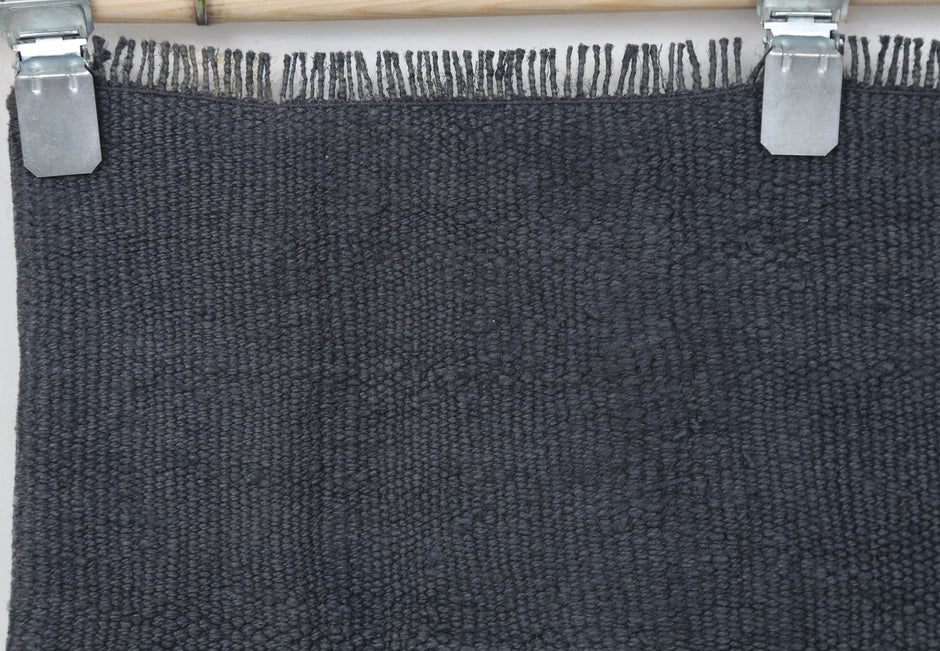 2x8 Vintage Turkish Hemp Runner Rug, Handmade Blue Hallway Rug, Minimalist Narrow Runner Carpet