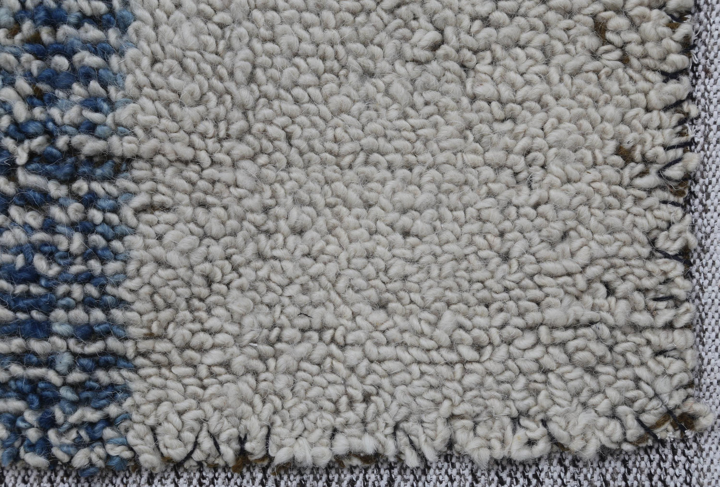 3x4 Vintage Turkish Blue Tapestry Rug, Handwoven Wool Wall Hanging, Minimalist Textile Art