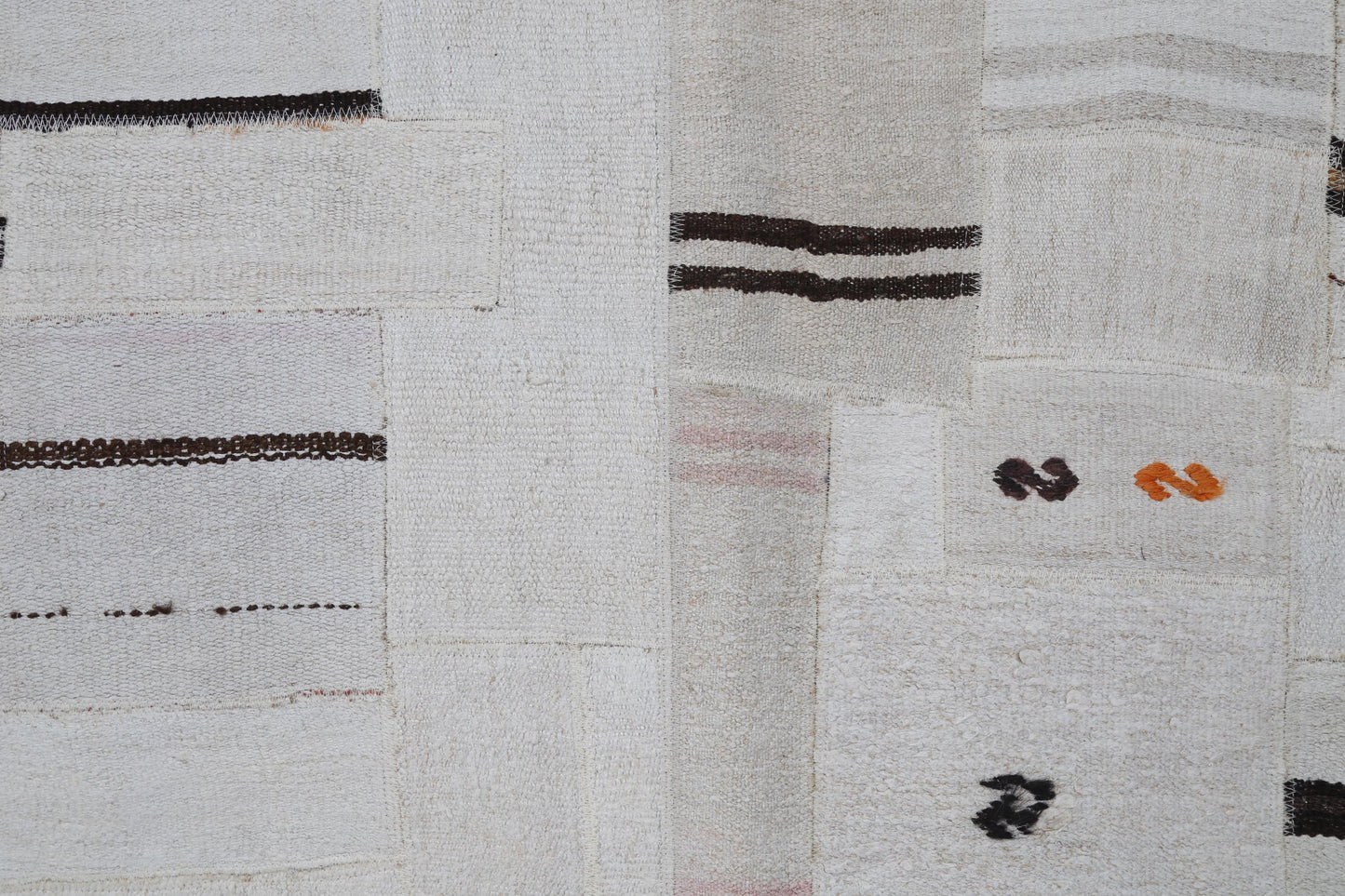 3x5 Hemp Patchwork Tapestry Rug, Handmade Turkish Textile Wall Hanging, One of a Kind Fiber Art