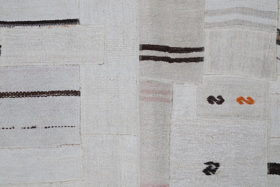 3x5 Hemp Patchwork Tapestry Rug, Handmade Turkish Textile Wall Hanging, One of a Kind Fiber Art