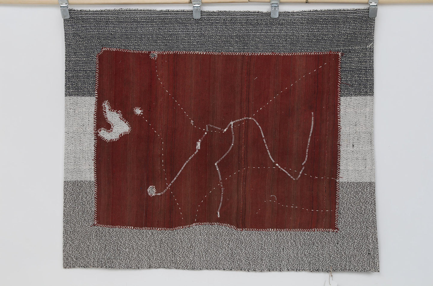 3x4 Handmade Wool Tapestry Rug, Turkish Textile Wall Hanging, One of a Kind Fiber Art