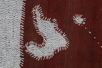 Vintage Turkish Tapestry Rug, Burgundy Solid Wall Hanging (3'6" x 4'3") - photo 5 of 9