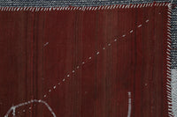 Vintage Turkish Tapestry Rug, Burgundy Solid Wall Hanging (3'6" x 4'3") - photo 7 of 9