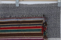 Vintage Turkish Tapestry Rug, Multicolor Striped Wall Hanging (3'5" x 4'3") - photo 6 of 9