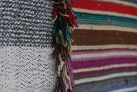 Vintage Turkish Tapestry Rug, Multicolor Striped Wall Hanging (3'5" x 4'3") - photo 7 of 9