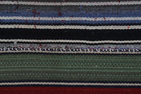 Vintage Turkish Tapestry Rug, Multicolor Striped Wall Hanging (3'5" x 4'3") - photo 5 of 9