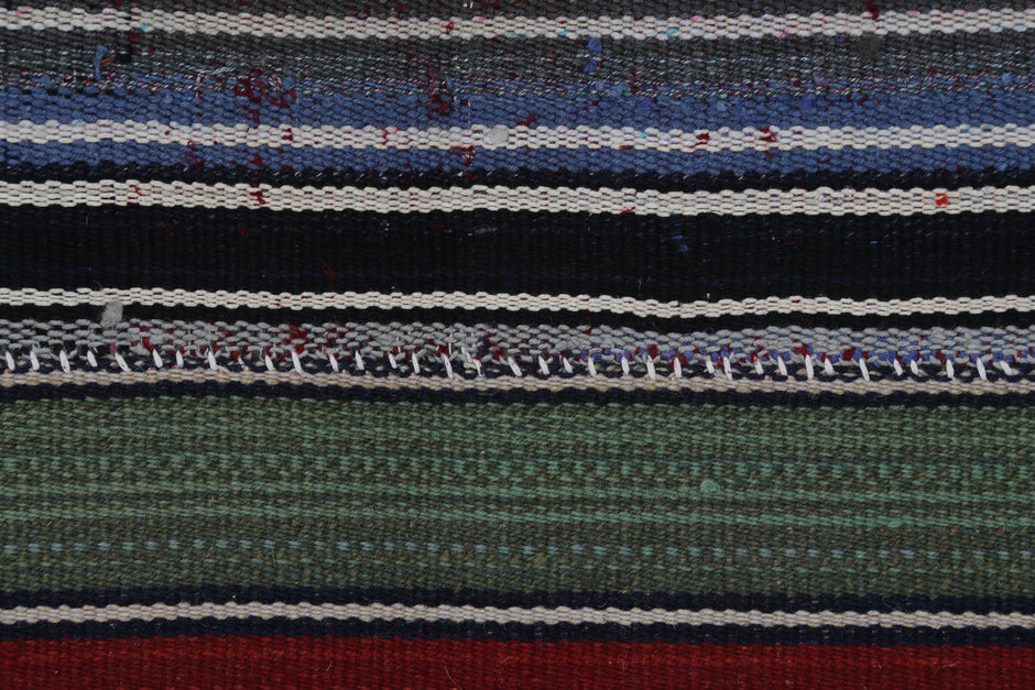 3x5 Handmade Striped Turkish Tapestry Rug, Vintage Textile Wall Hanging, Woven Fiber Art