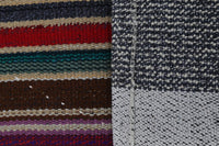 Vintage Turkish Tapestry Rug, Multicolor Striped Wall Hanging (3'5" x 4'3") - photo 9 of 9