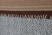 Vintage Turkish Tapestry Rug, Multicolor Striped Wall Hanging (3'5" x 4'3") - photo 8 of 9