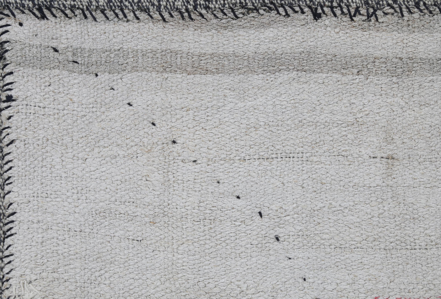 3x4 Vintage Turkish Minimalist Tapestry Rug, Handwoven Wool Hemp Wall Hanging, White Textile Fiber Art