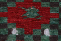Vintage Turkish Tapestry Rug, Green Red Folk Wall Hanging (2'8" x 4'1") - photo 7 of 9