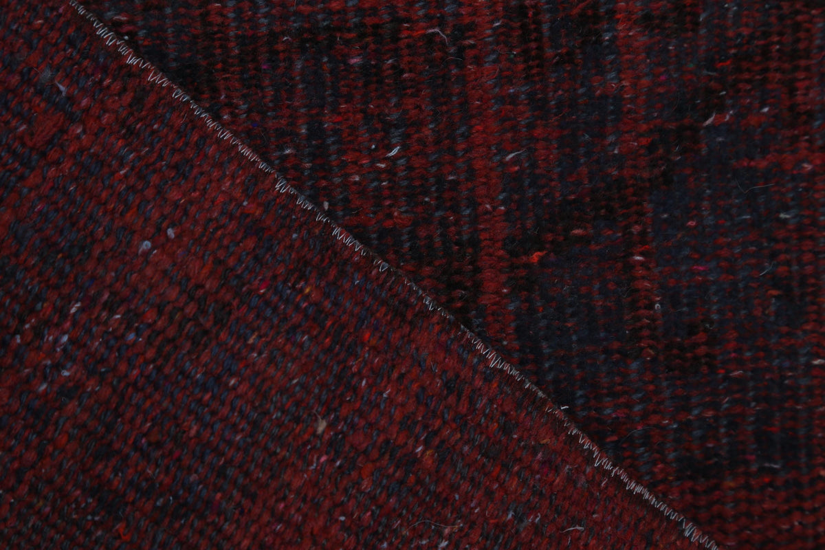2x5 Vintage Turkish Runner Rug, Handmade Wool Cotton Hallway Rug, Distressed Red Entryway Accent Rug