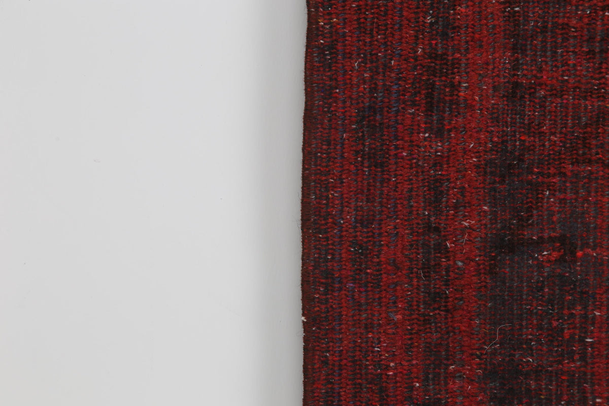 2x5 Vintage Turkish Runner Rug, Handmade Wool Cotton Hallway Rug, Distressed Red Entryway Accent Rug
