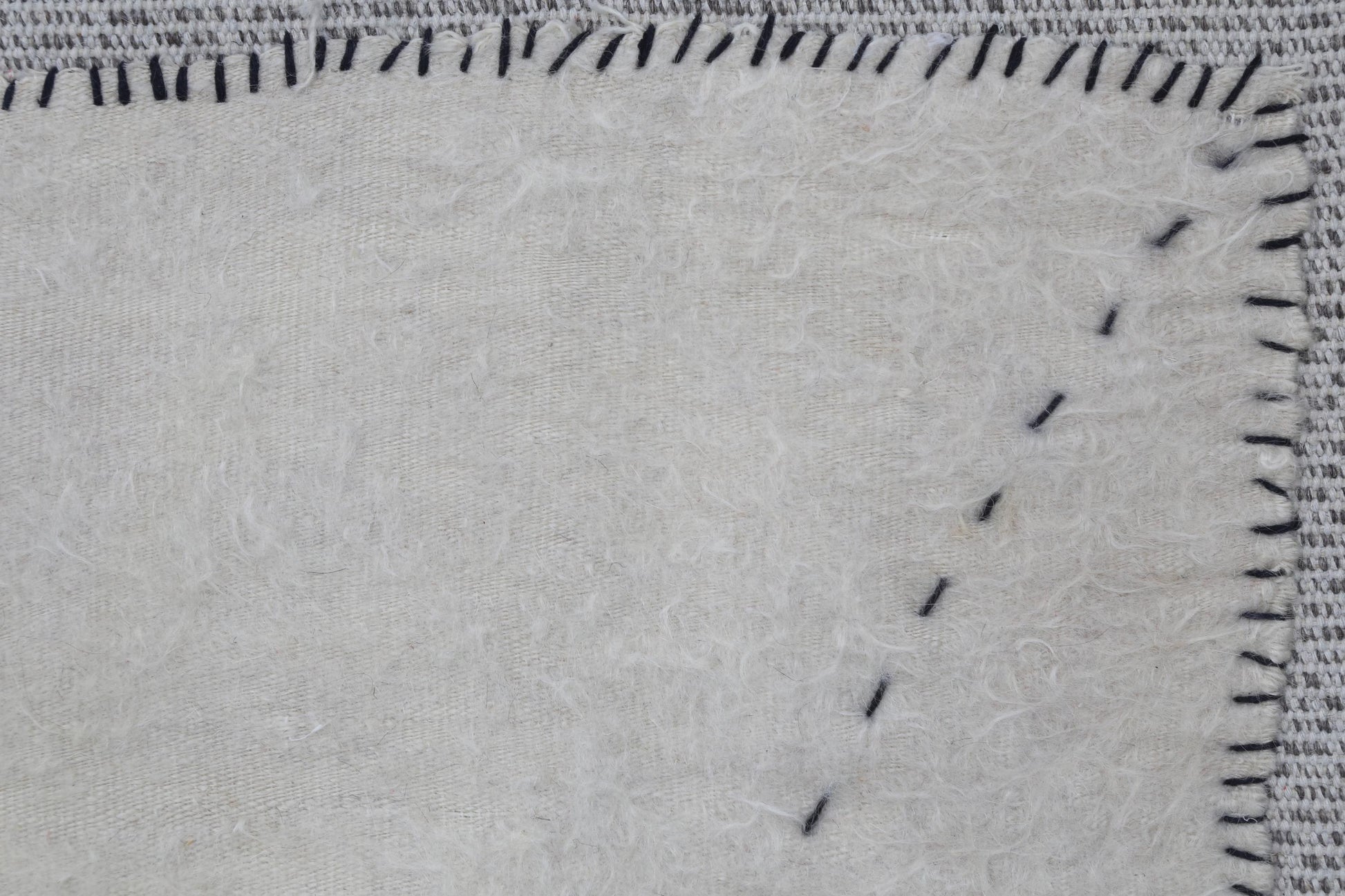 3x4 Minimalist Turkish Wool Tapestry Rug, Handmade Beige White Wall Hanging, Organic Fiber Textile Art