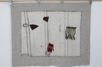 Vintage Turkish Tapestry Rug, White Abstract Wall Hanging (3'5" x 4'3") - photo 2 of 10