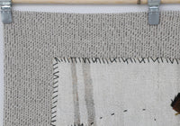 Vintage Turkish Tapestry Rug, White Abstract Wall Hanging (3'5" x 4'3") - photo 3 of 10