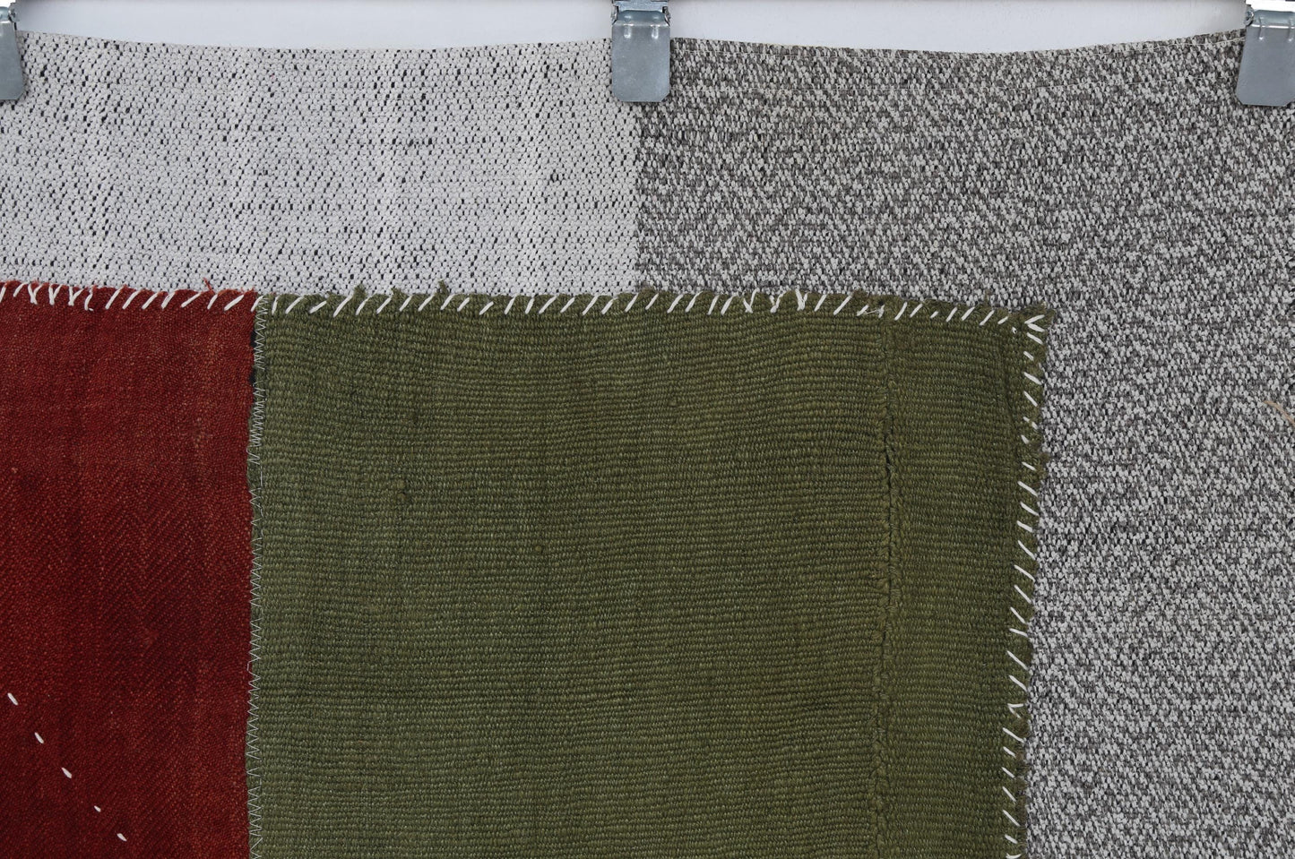 3x4 Handmade Wool Tapestry Rug, Abstract Color Block Wall Hanging, Modern Textile Fiber Art