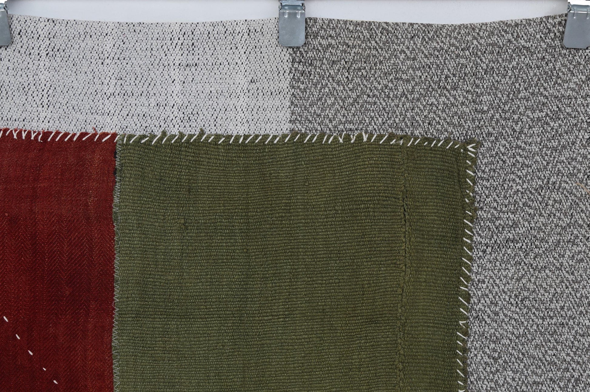 3x4 Handmade Wool Tapestry Rug, Abstract Color Block Wall Hanging, Modern Textile Fiber Art