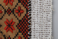 Vintage Turkish Tapestry Rug, Red Black Geometric Wall Hanging (3'2" x 3'5") - photo 5 of 9