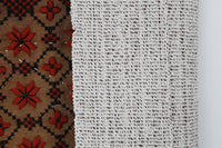 Vintage Turkish Tapestry Rug, Red Black Geometric Wall Hanging (3'2" x 3'5") - photo 9 of 9