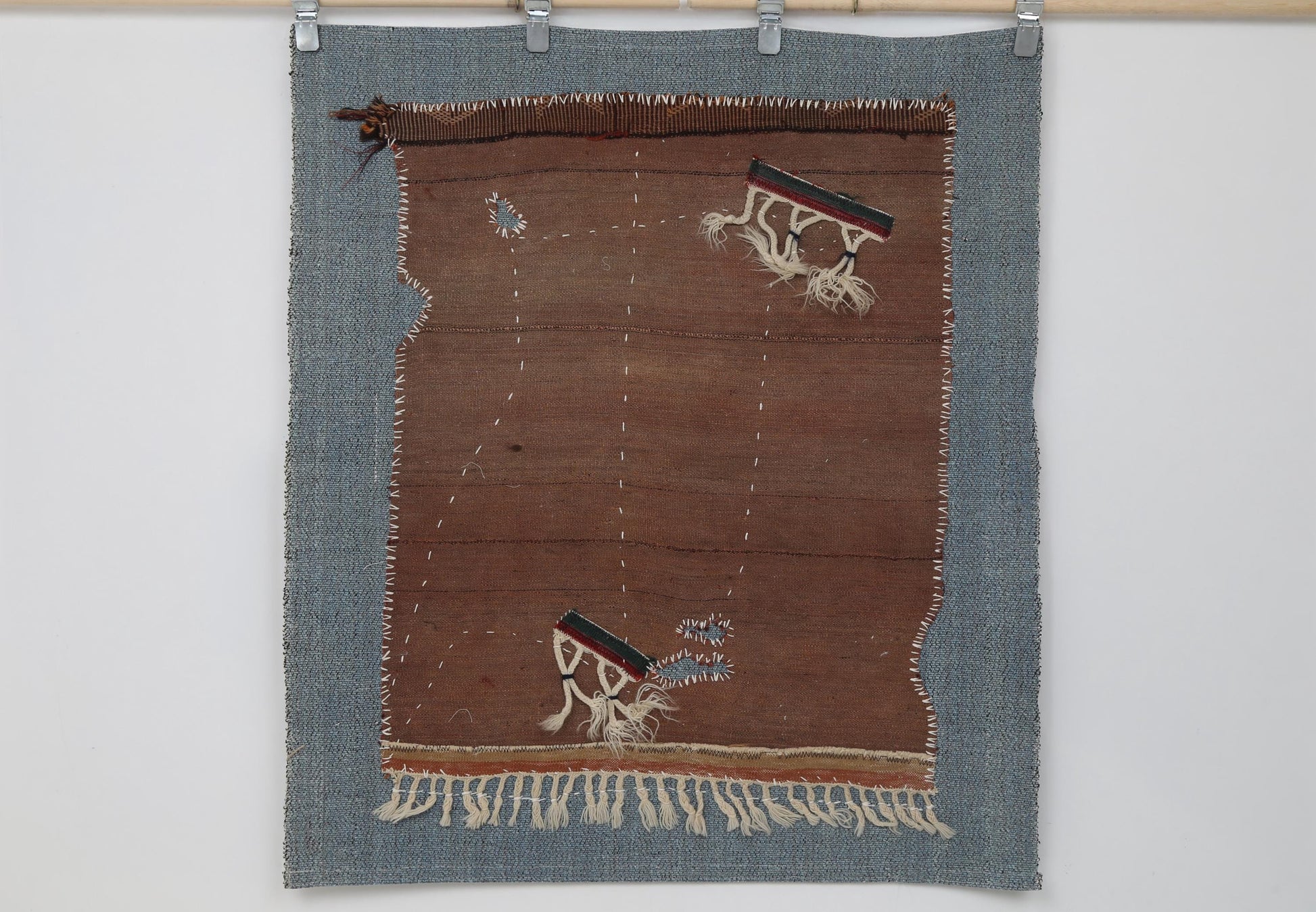 3x4 Handmade Wool Tapestry Rug, Turkish Textile Wall Hanging, One of a Kind Fiber Art