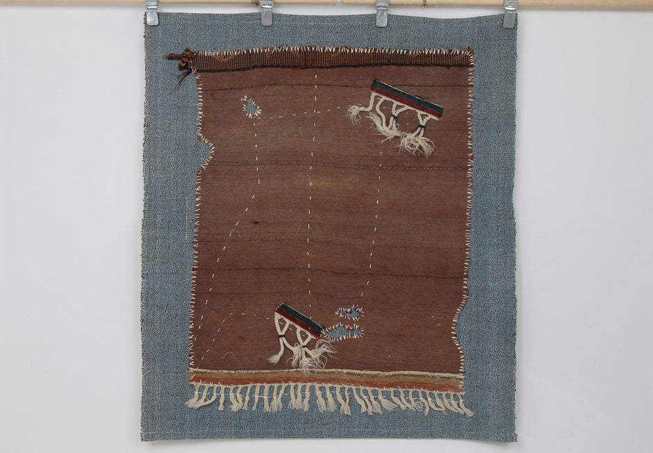 3x4 Handmade Wool Tapestry Rug, Turkish Textile Wall Hanging, One of a Kind Fiber Art