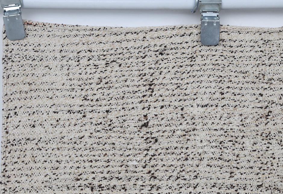 2x10 Vintage Turkish Flatweave Runner Rug, Handmade Wool Striped Hallway Rug, Neutral Beige Rustic Long Runner