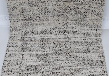 2x10 Vintage Turkish Flatweave Runner Rug, Handmade Wool Striped Hallway Rug, Neutral Beige Rustic Long Runner