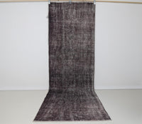 Vintage Turkish Wool Overdyed Runner Rug, Purple Minimalist (3x10) - photo 1 of 9