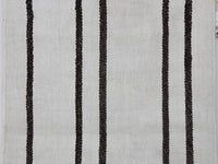 Vintage Turkish Wool Hemp Runner Rug, Black White Striped Minimalist (2x9) - photo 6 of 10