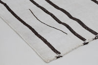 Vintage Turkish Wool Hemp Runner Rug, Black White Striped Minimalist (2x9) - photo 10 of 10
