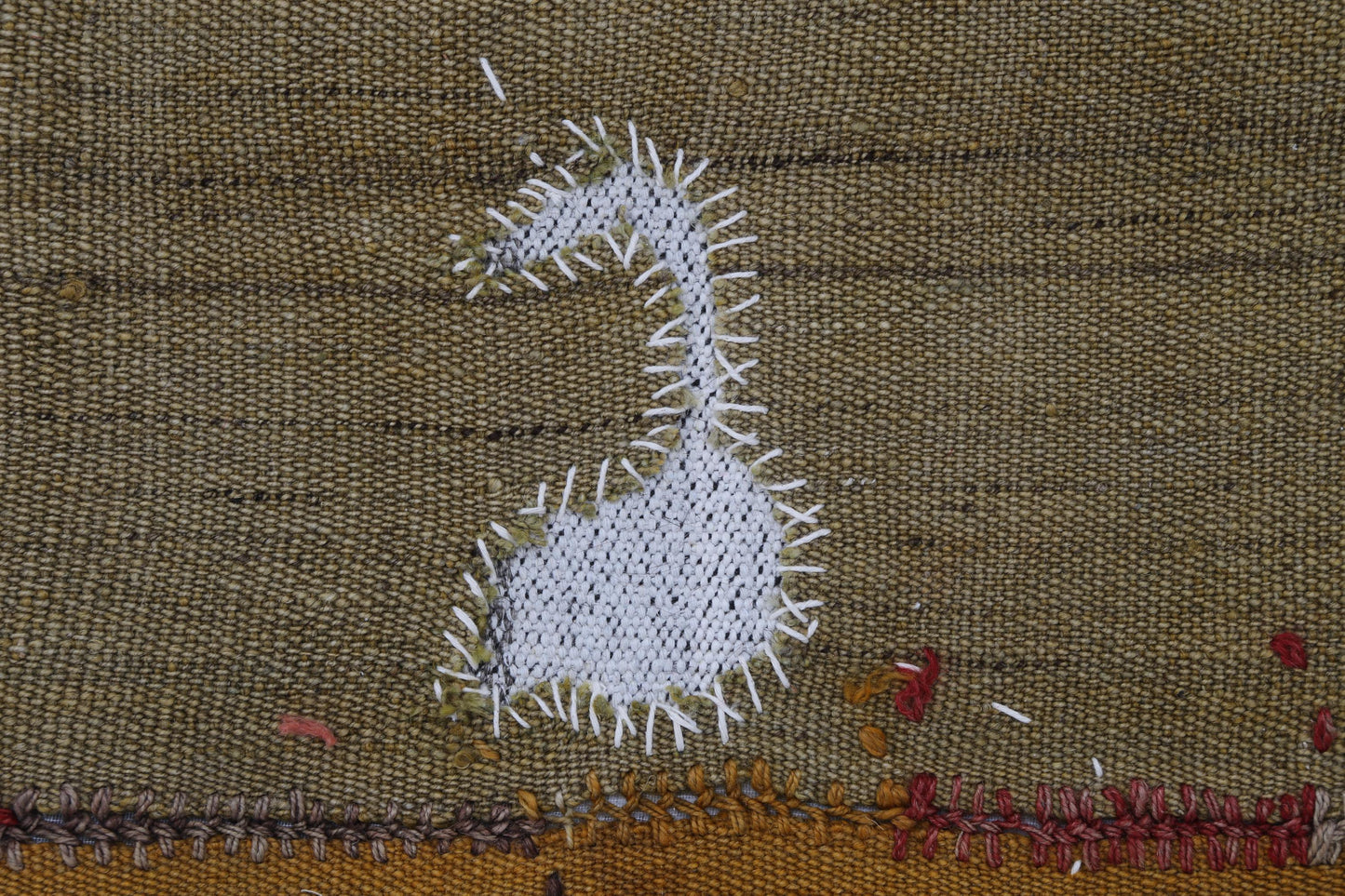 3x4 Handmade Wool Tapestry Rug, Abstract Textile Wall Hanging, Earth Tone Fiber Art Decor
