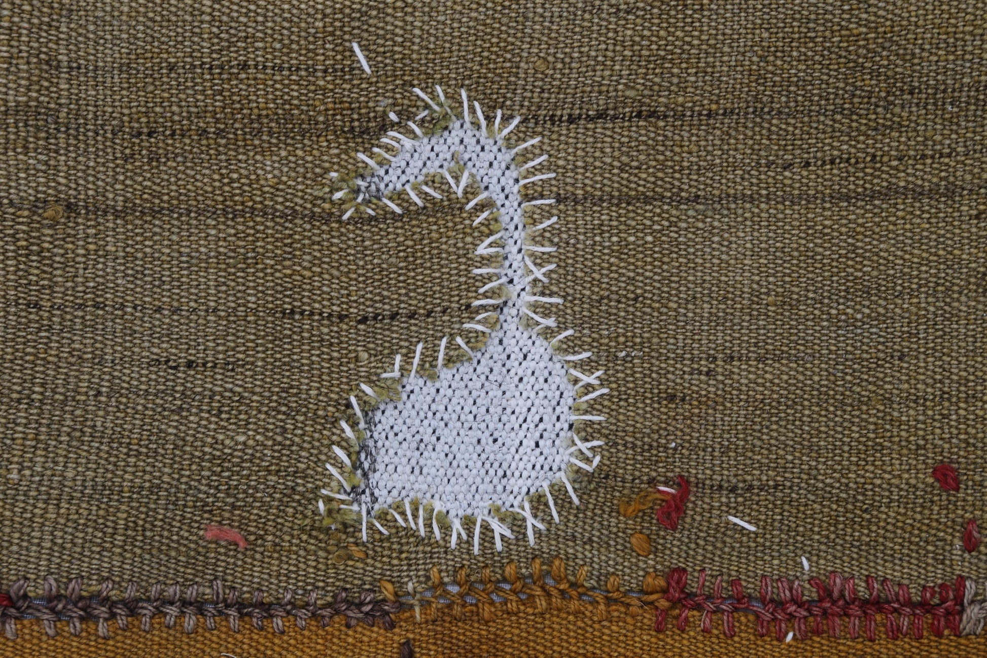 3x4 Handmade Wool Tapestry Rug, Abstract Textile Wall Hanging, Earth Tone Fiber Art Decor