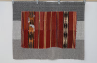 Vintage Turkish Tapestry Rug, Red Rust Striped Motif Wall Hanging (3'7" x 4'5") - photo 2 of 10