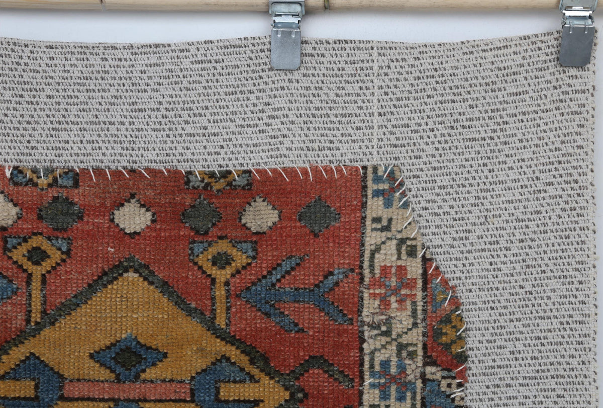 3x4 Handmade Wool Tapestry Rug, Turkish Textile Wall Hanging, One of a Kind Fiber Art