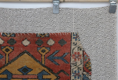 3x4 Handmade Wool Tapestry Rug, Turkish Textile Wall Hanging, One of a Kind Fiber Art