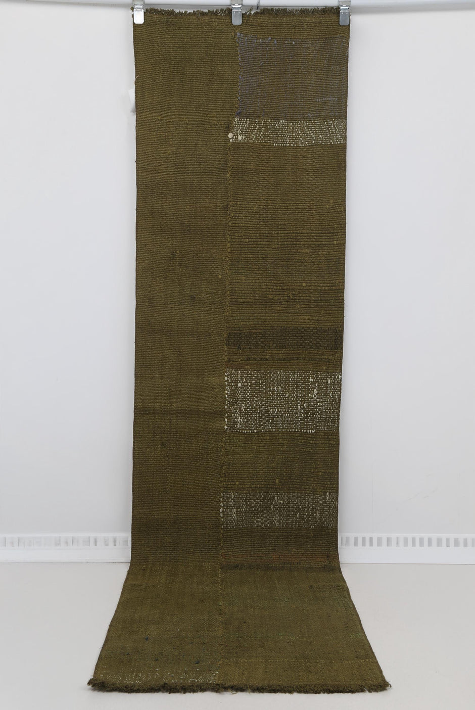 2x9 Vintage Turkish Hemp Runner Rug, Handmade Mustard Hallway Rug, Rustic Minimal Long Runner for Entryway